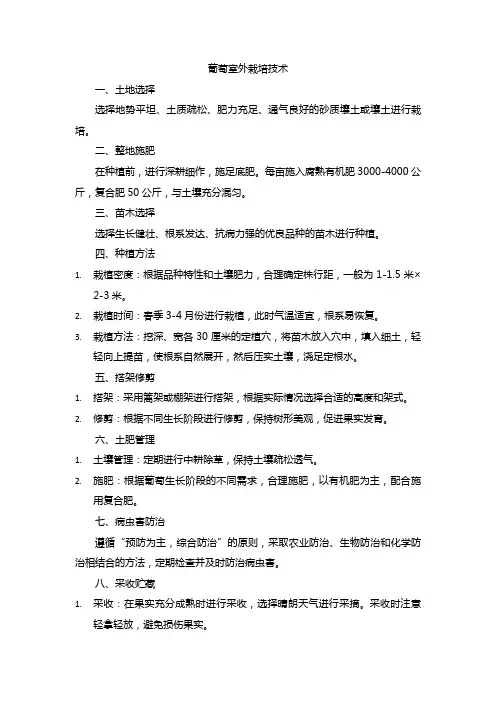 葡萄室外栽培技术