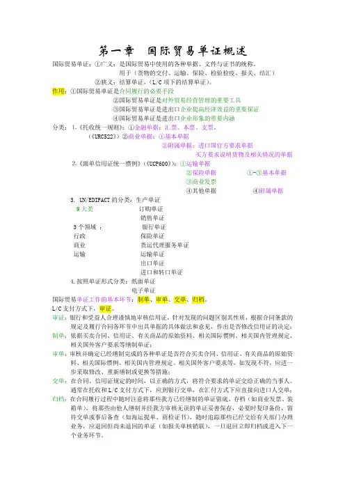 国际贸易单证概述