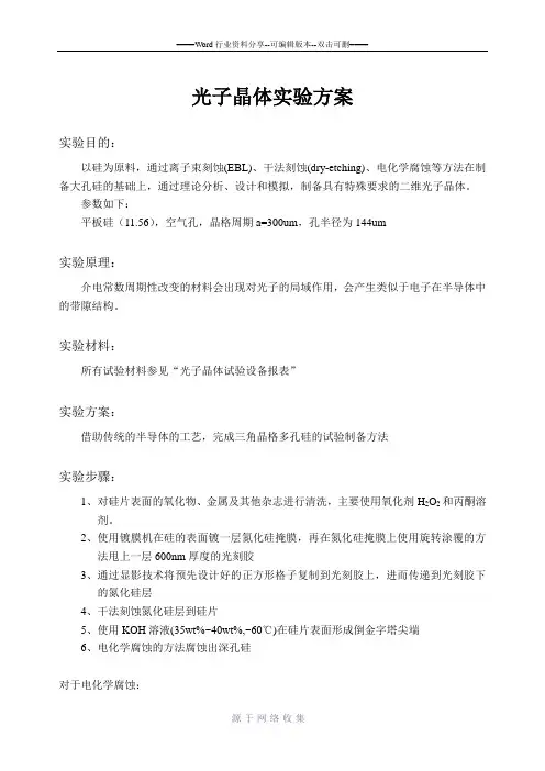 光子晶体实验方案
