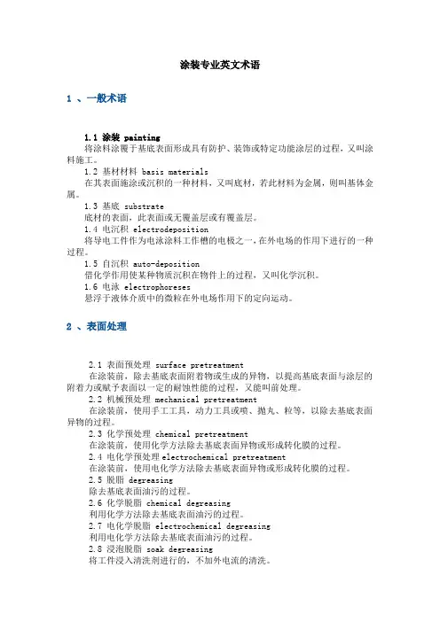 涂装专业英语