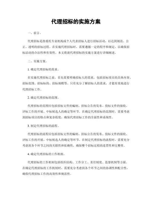 代理招标的实施方案