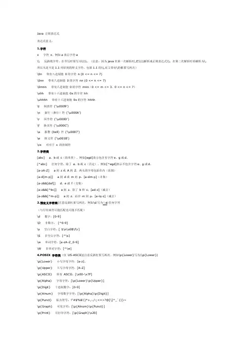 JAVA正则表达式语法