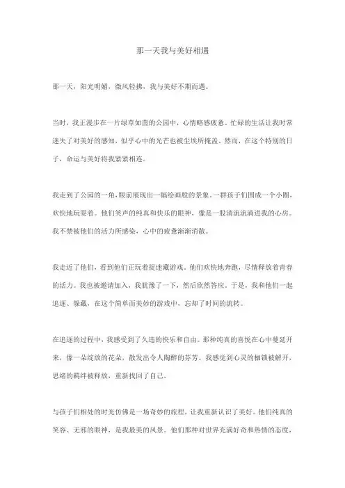 那一天,我与美好相遇600字