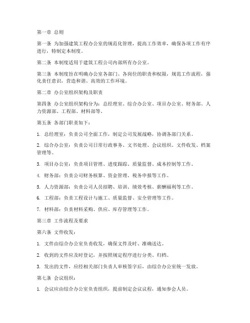 建筑工程办公室管理制度范本