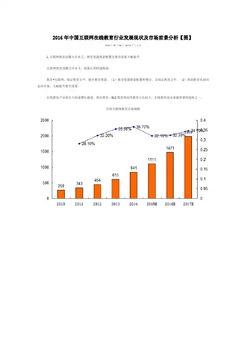 2016年中国互联网在线教育行业发展现状及市场前景分析