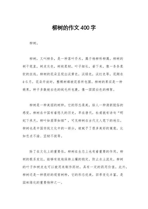 柳树的作文400字