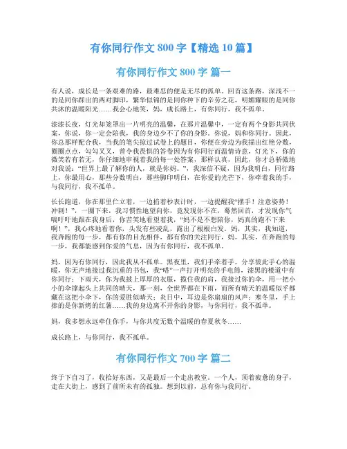 有你同行作文800字【精选10篇】