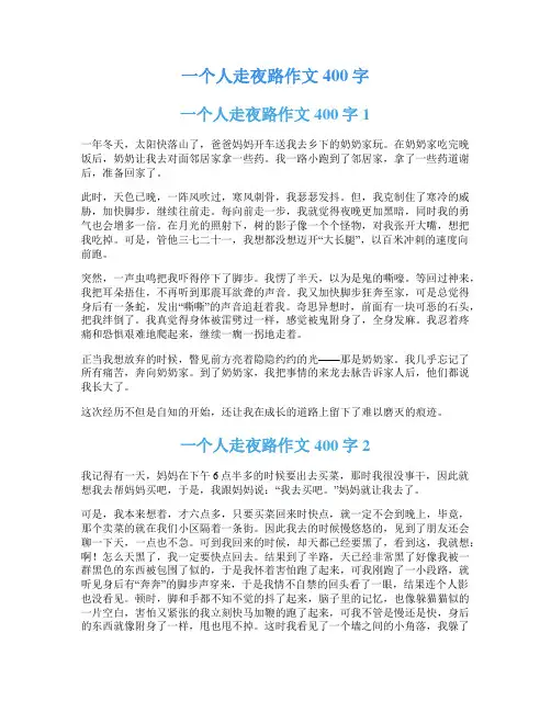 一个人走夜路作文400字