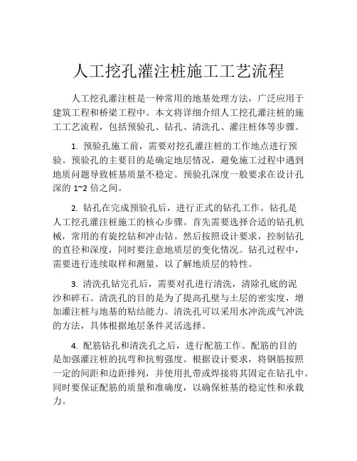 人工挖孔灌注桩施工工艺流程