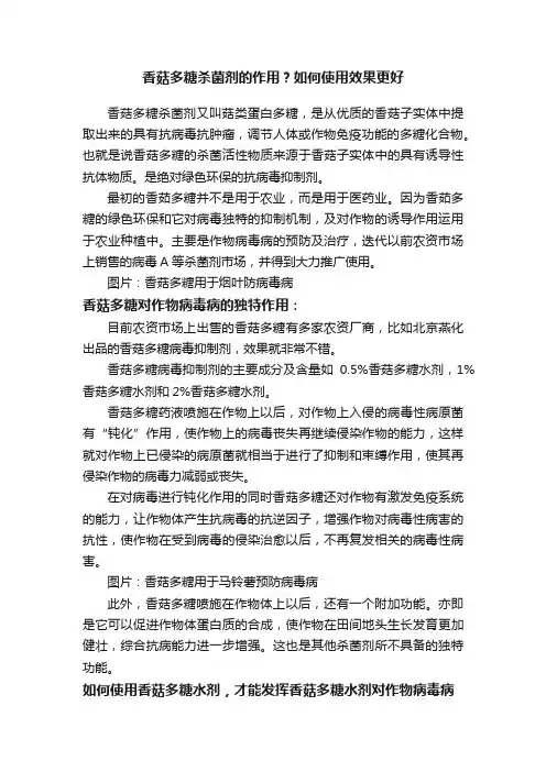 香菇多糖杀菌剂的作用？如何使用效果更好