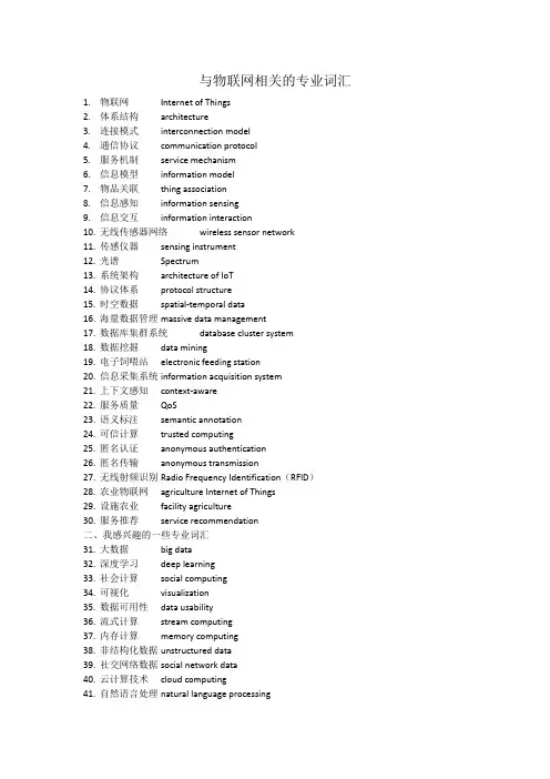 与物联网相关的专业词汇