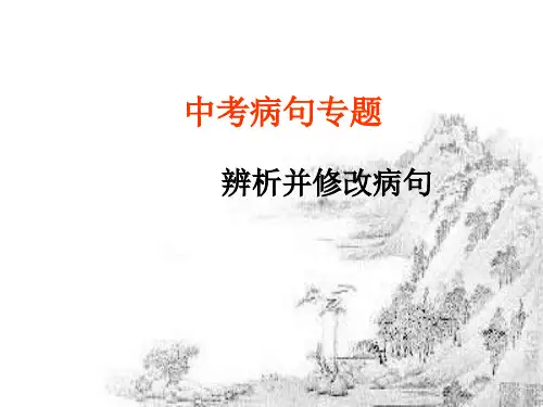 中考语文之病句专题辨析并修改病句课件