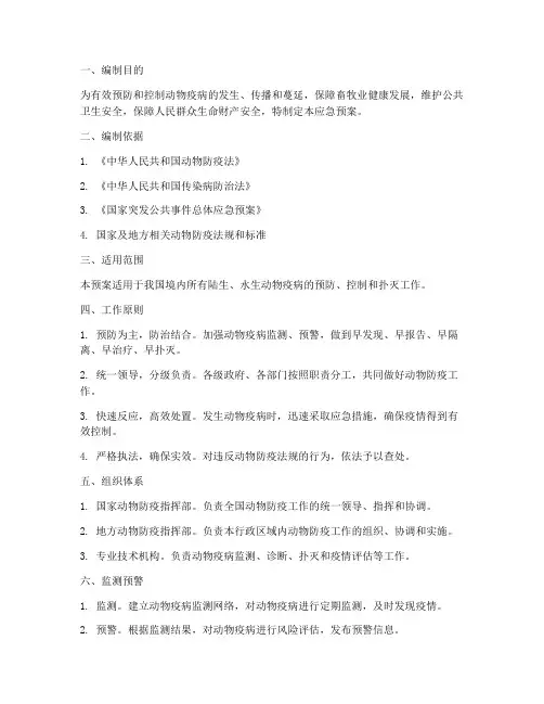 动物防应急预案