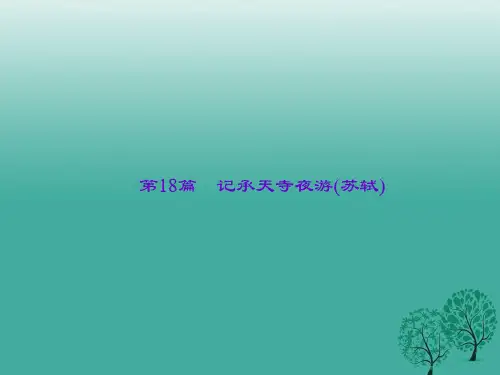 (陕西)中考语文(文言文复习)第18篇《记承天寺夜游》课件