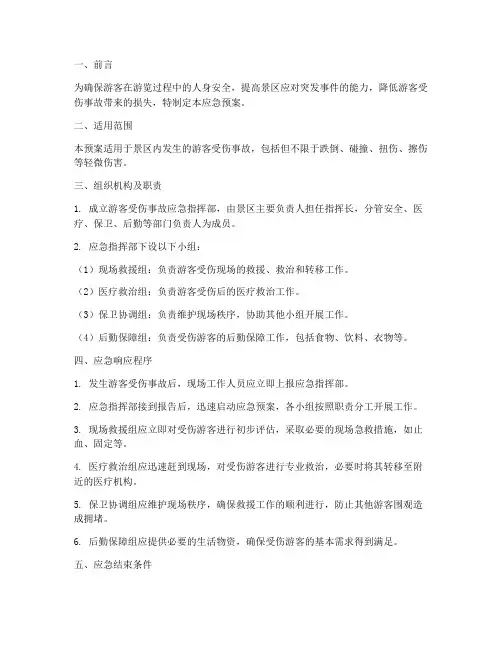 游客受伤应急预案