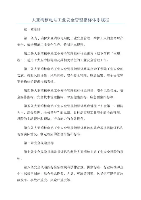 大亚湾核电站工业安全管理指标体系规程