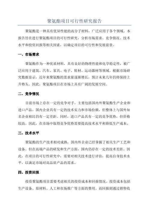 聚氨酯项目可行性研究报告