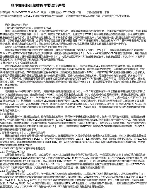 非小细胞肺癌脑转移主要治疗进展