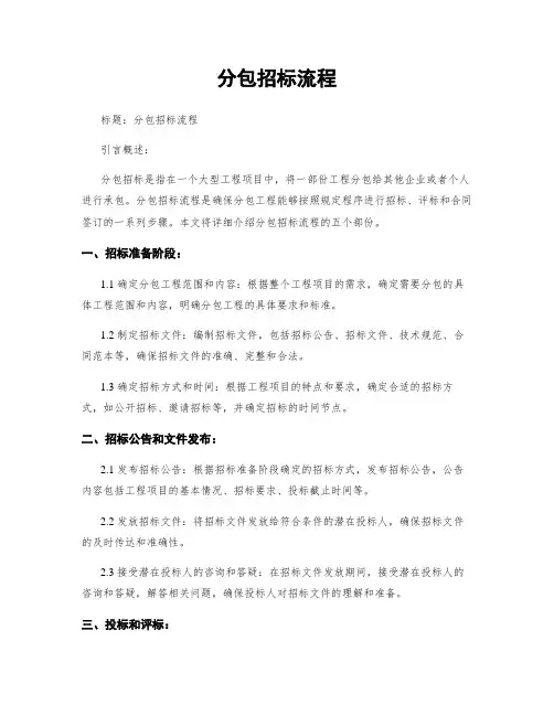 分包招标流程