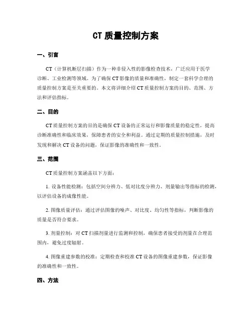 CT质量控制方案