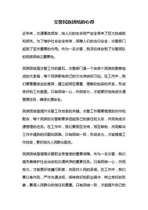 交警民族团结的心得