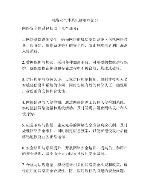 网络安全体系包括哪些部分