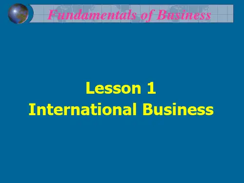 2014级商务导论lesson 1 International Business