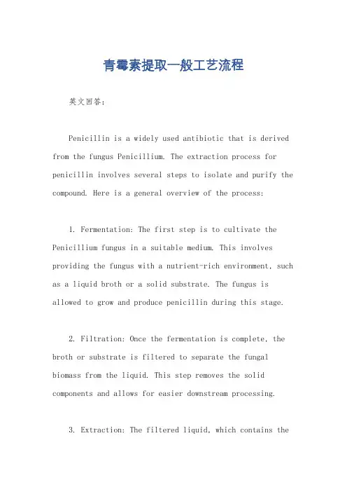 青霉素提取一般工艺流程