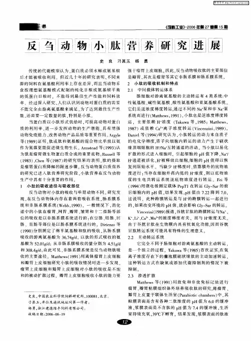 反刍动物小肽营养研究进展