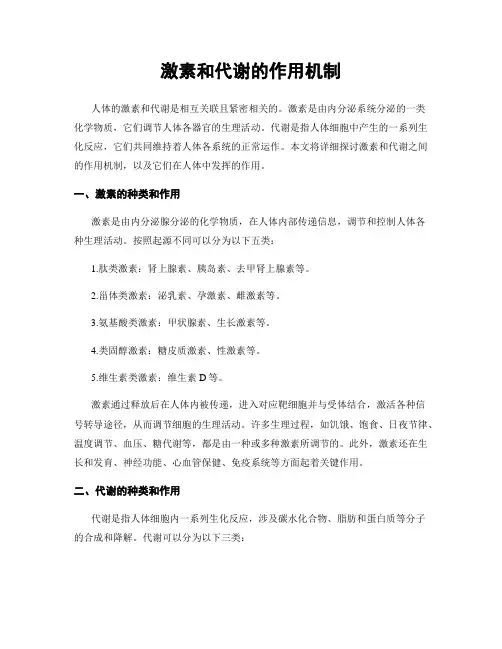 激素和代谢的作用机制