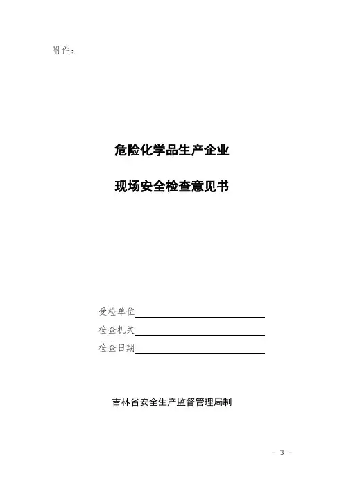 现场安全检查意见书