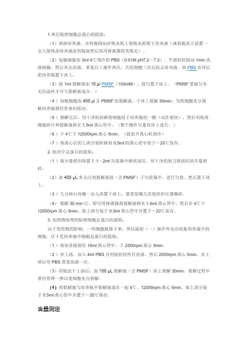 总蛋白的提取