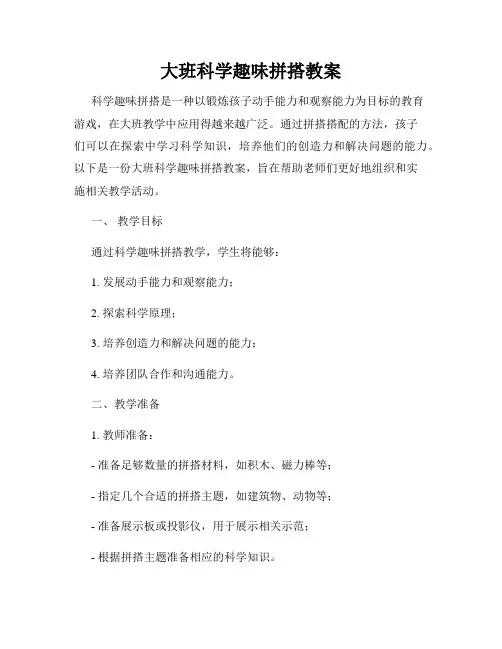 大班科学趣味拼搭教案