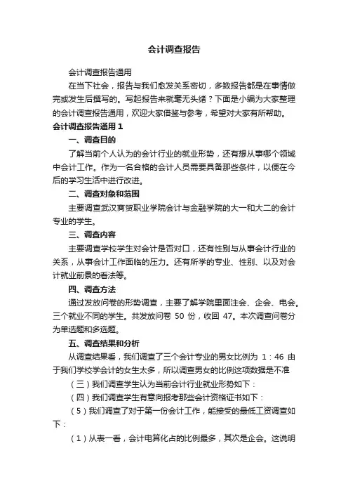 会计调查报告