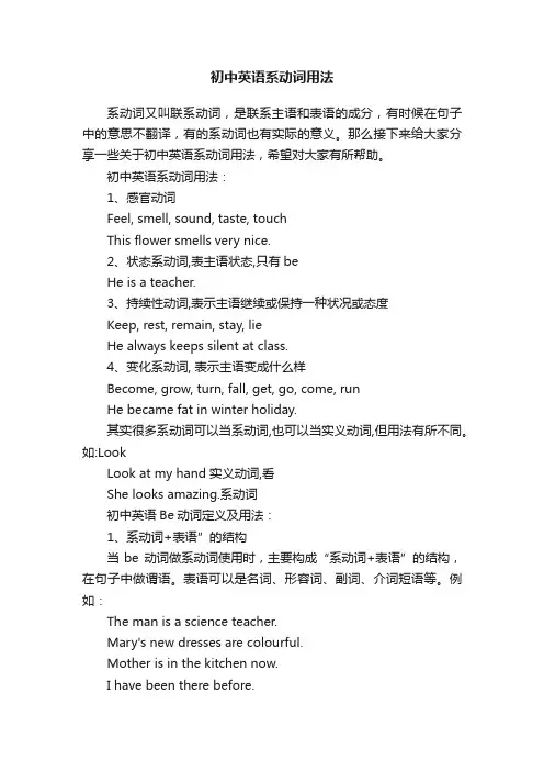 初中英语系动词用法