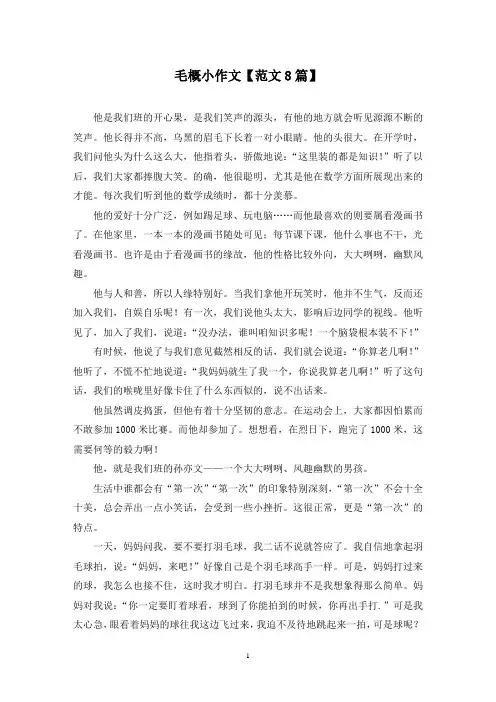 精选毛概小作文【范文8篇】