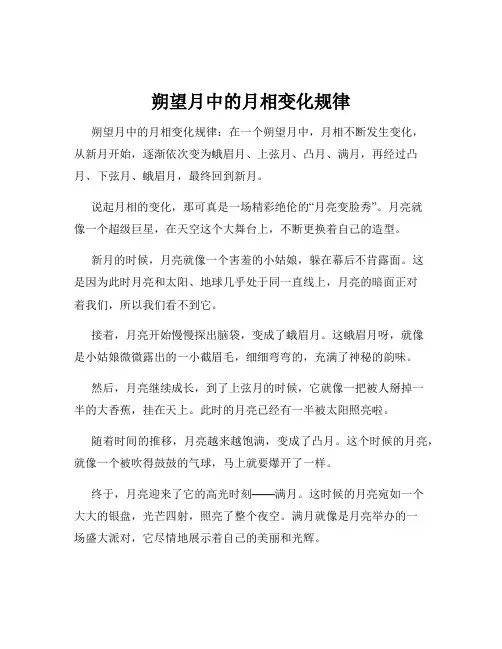 朔望月中的月相变化规律