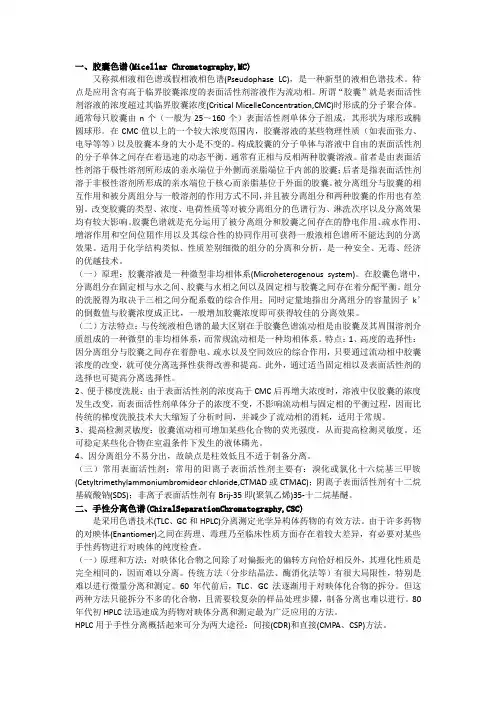 色谱法分类