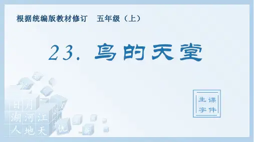 小学语文部编版五年级上册《23.鸟的天堂》生字课件