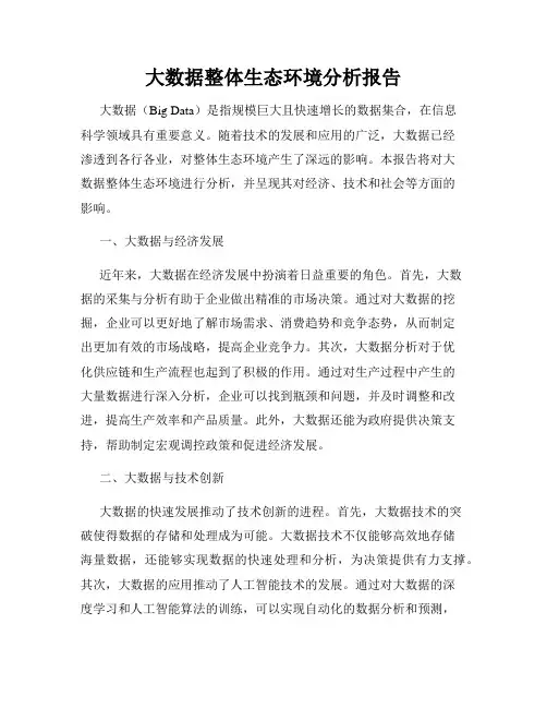 大数据整体生态环境分析报告