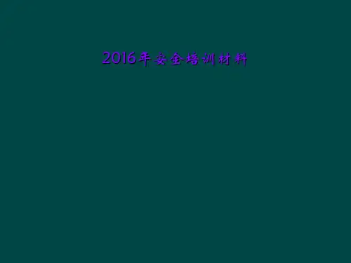 2016年安全培训材料