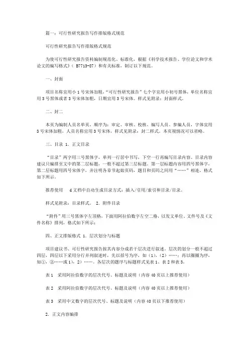 可行性报告的格式