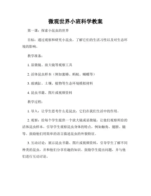 微观世界小班科学教案