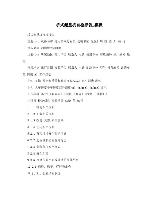 桥式起重机自检报告_模板