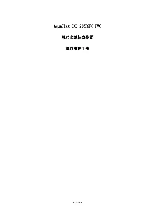 UF装置操作维护手册