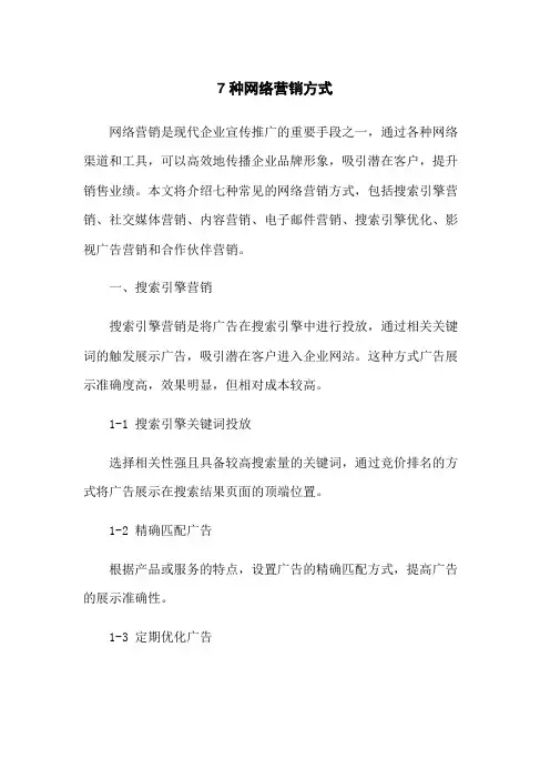 7种网络营销方式