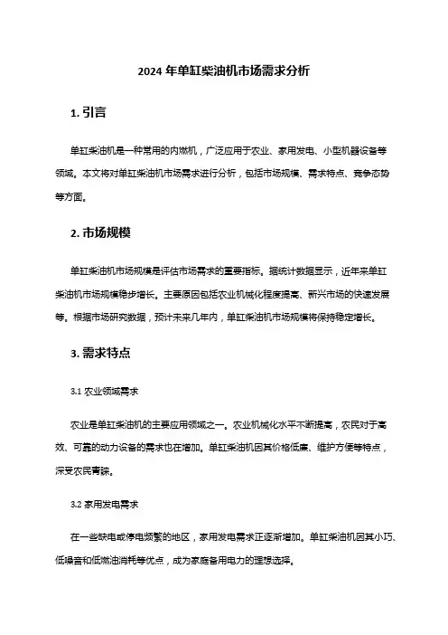 2024年单缸柴油机市场需求分析