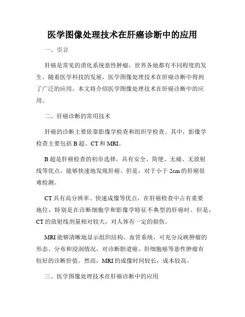 医学图像处理技术在肝癌诊断中的应用