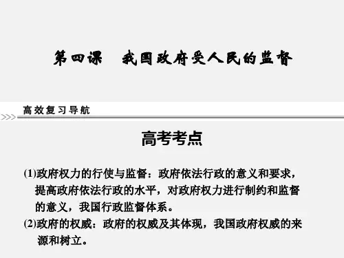 高考政治 一轮复习 2.4我国政府受人民的监督(新人教必修2)