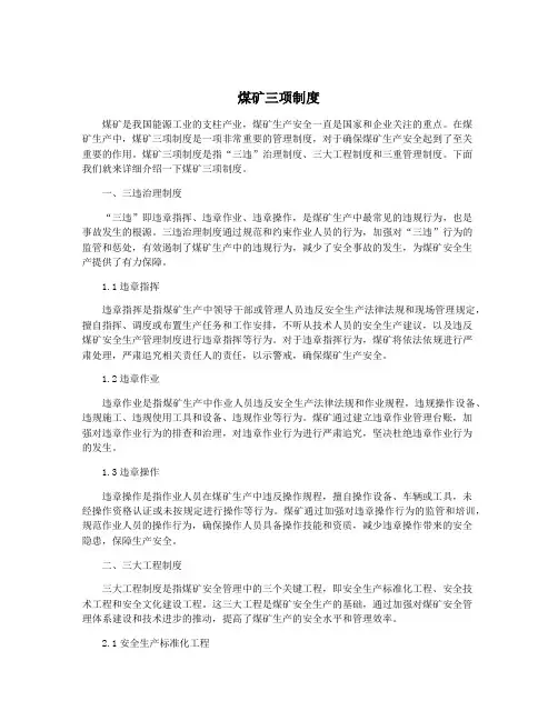 煤矿三项制度